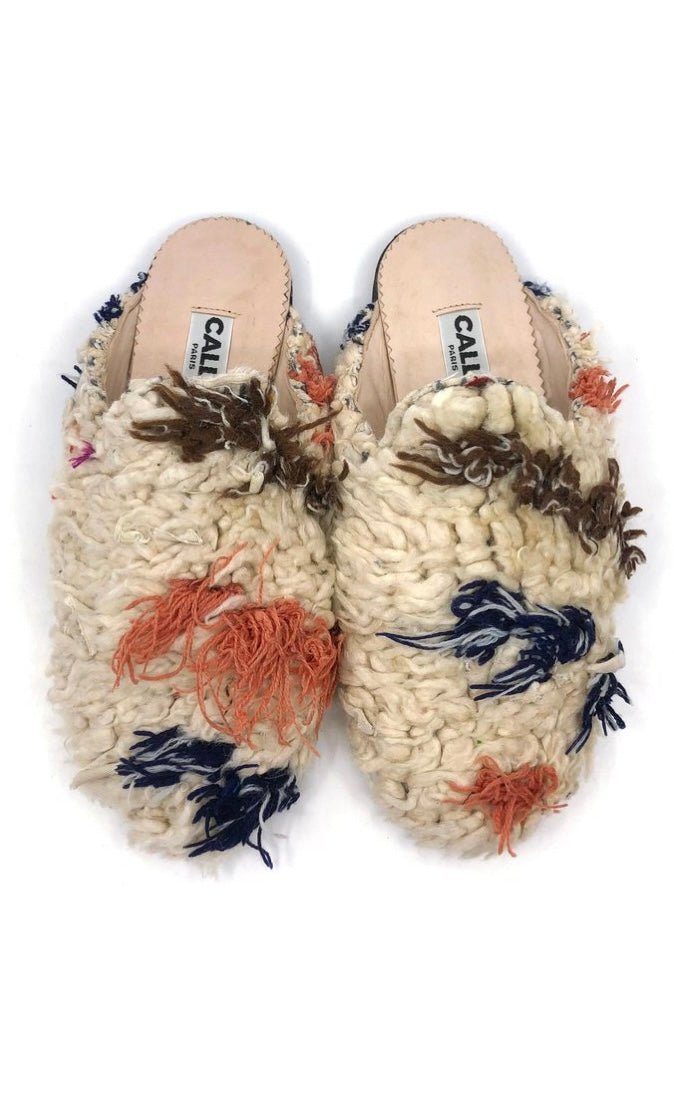 Niki Babouche “Wolfie” Flats In Colors Cream, Terracotta, Navy, & Brown (Size 37) - Made X Hudson