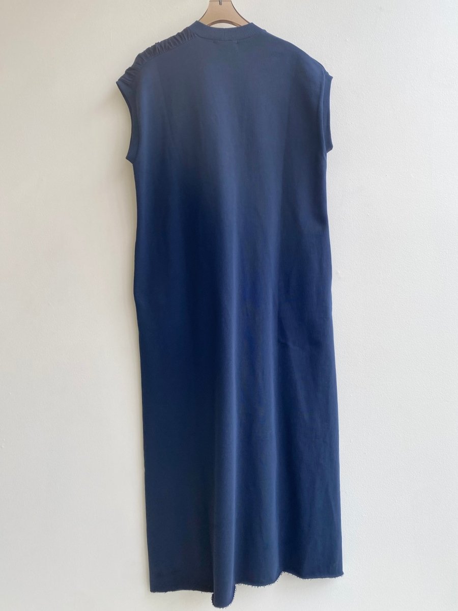 Maxi Dress w/ Draped Overlay (Navy) - Made X Hudson