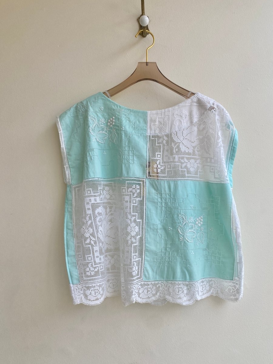 Mint Heirloom Square Sewn Lace Box Top - Made X Hudson