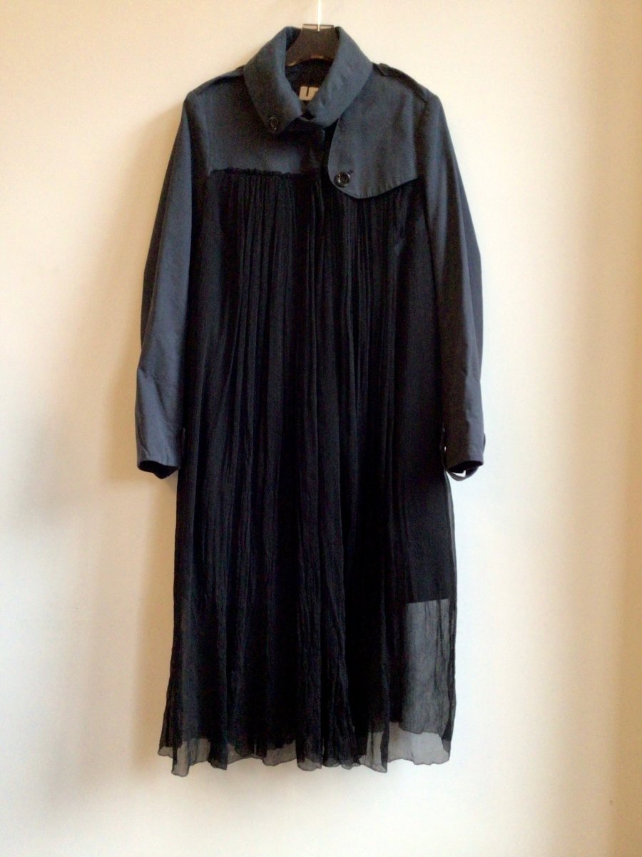 Lutz Hülle| Navy Chiffon Trench Coat (Vintage) - Made X Hudson