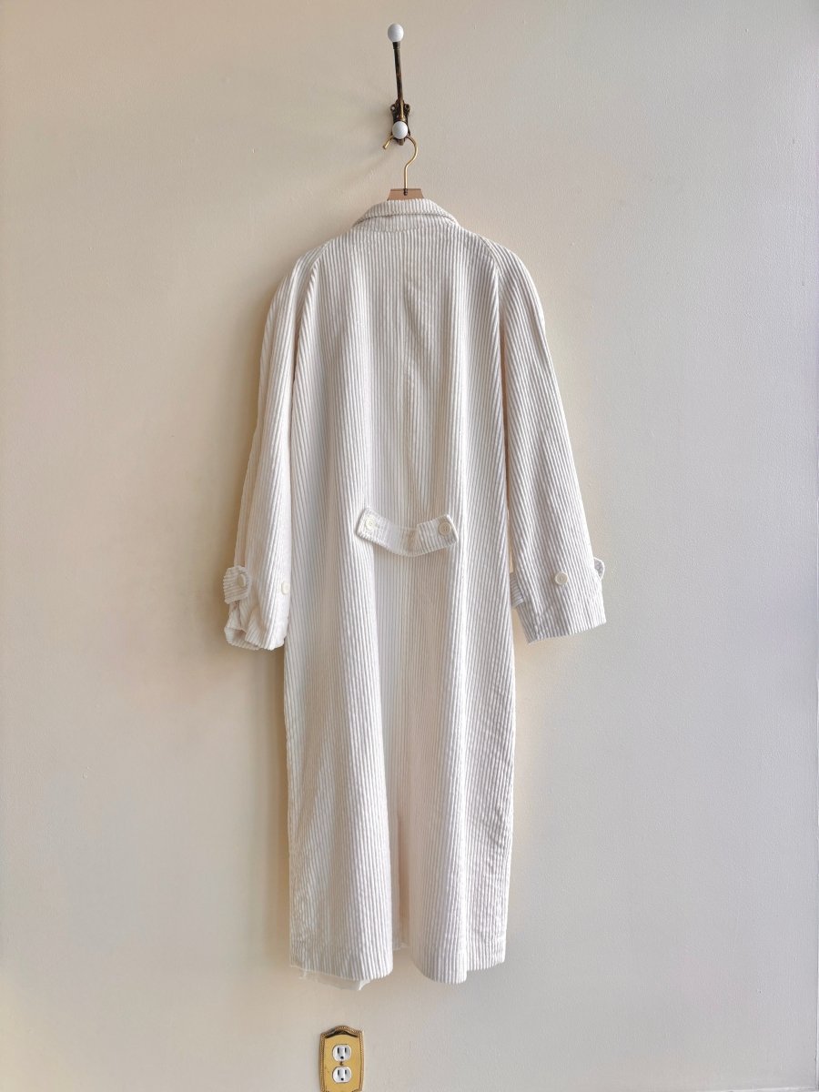 Ivory Corduroy Duster w/ Hand Embroidery (Reworked) - Made X Hudson