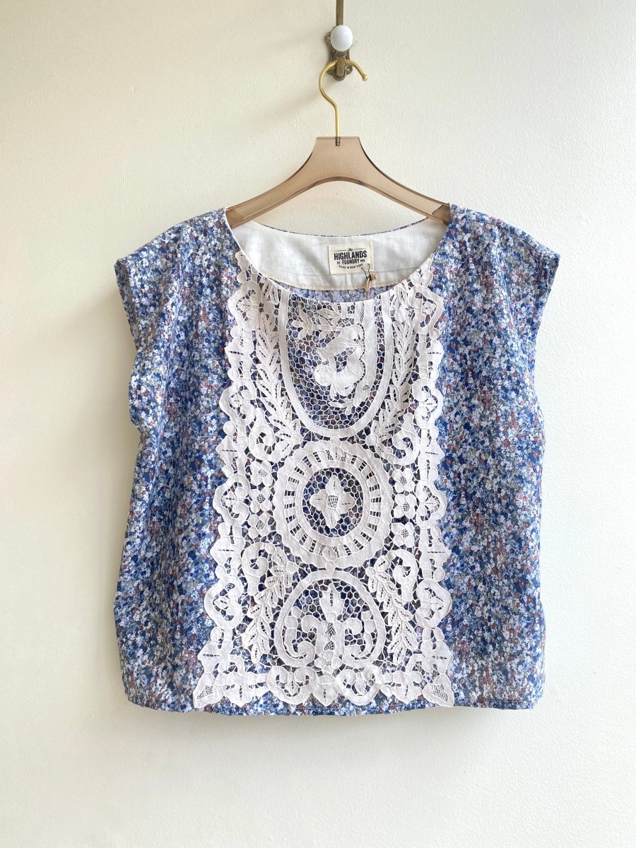 Heirloom Print + Crochet Box Top - Made X Hudson