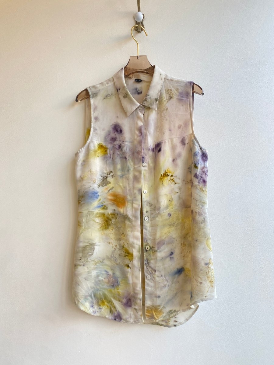 Silk Collared Shirt Botanically Printed (Reworked) - Made X Hudson