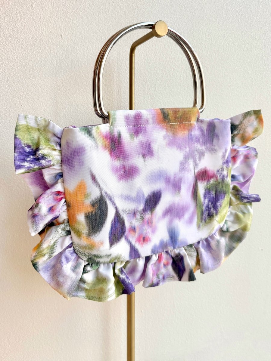 Watercolor Lavender Floral Minnie Ruffle Bag - Made X Hudson