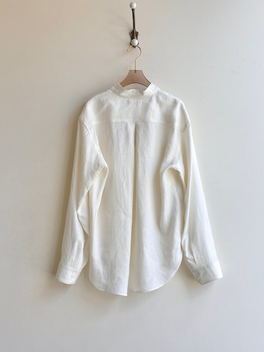 Cream Linen Popover Shirt - Made X Hudson