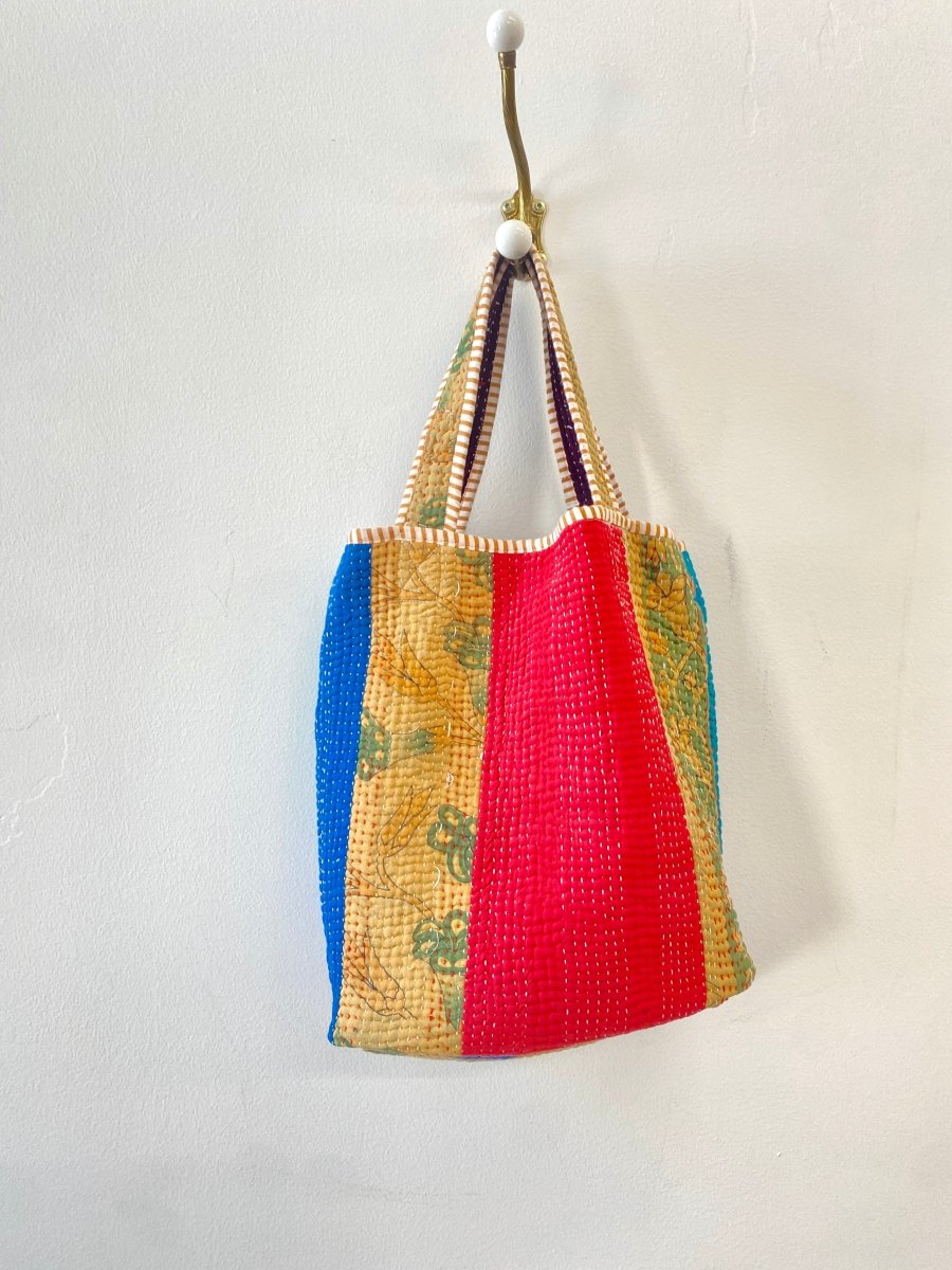 Reversible Xoti II Hand - Quilted Tote Bag in Colors Purple, Pink, Navy, Red, Royal Blue & Teal, Purple, Green - Made X Hudson