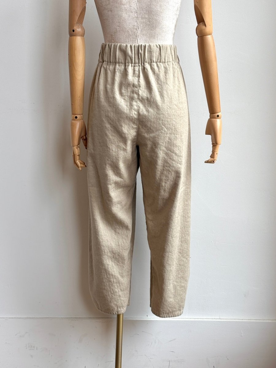 Khaki Herringbone Tweed Linen & Wool Studio Pant - Made X Hudson