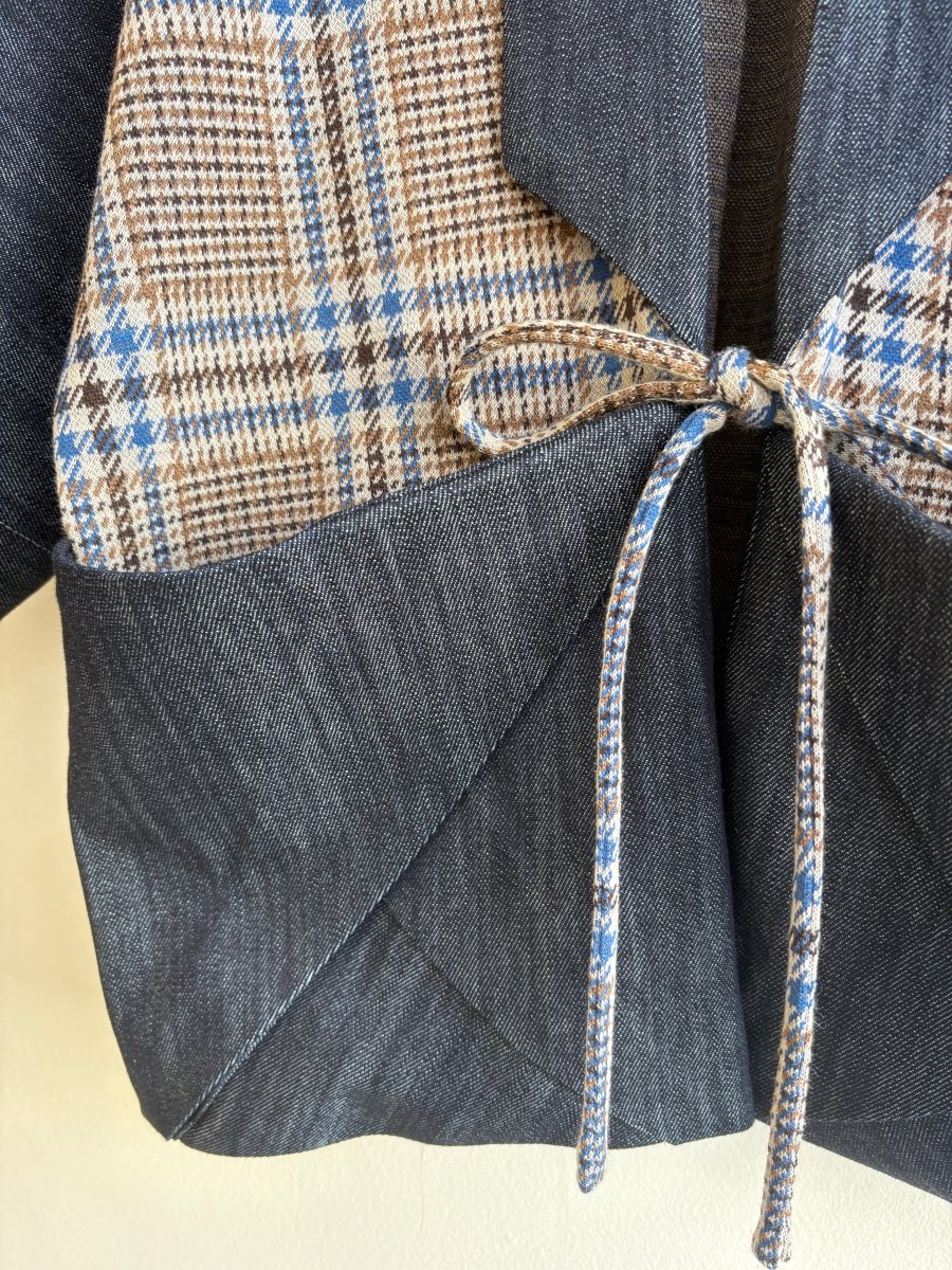 Brown/Blue Plaid & Denim Chore Jacket - Made X Hudson