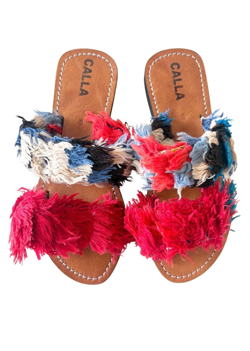 Hali Sandals “Tina” In Colors Apple, Onxy, Blue & Cloud (Size 38) - Made X Hudson