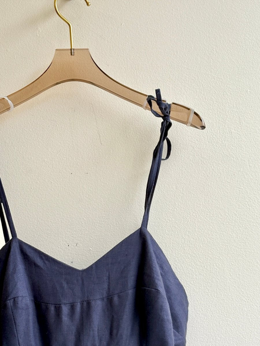 Fitted Navy Blue Tiered Dress - Made X Hudson