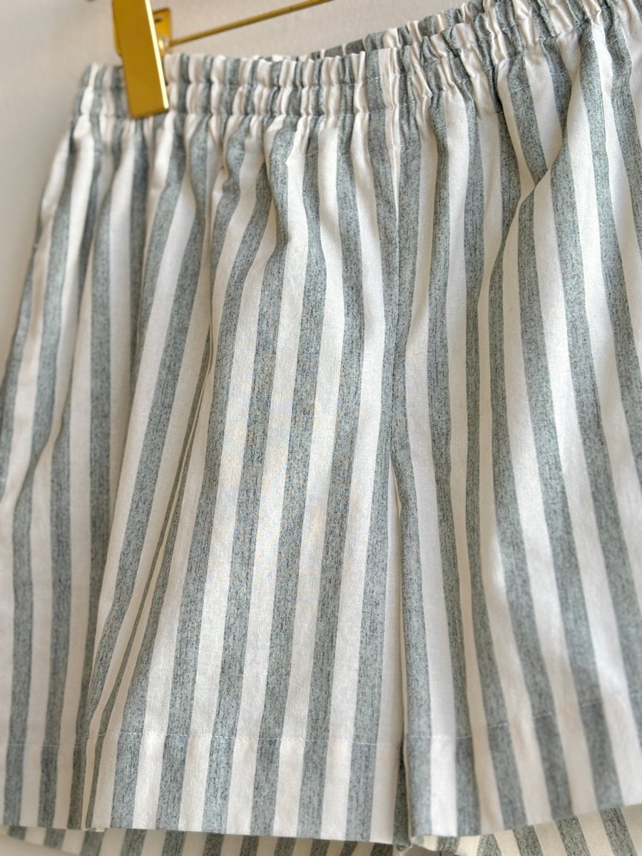 Sage & White Stripe Town Shorts - Made X Hudson