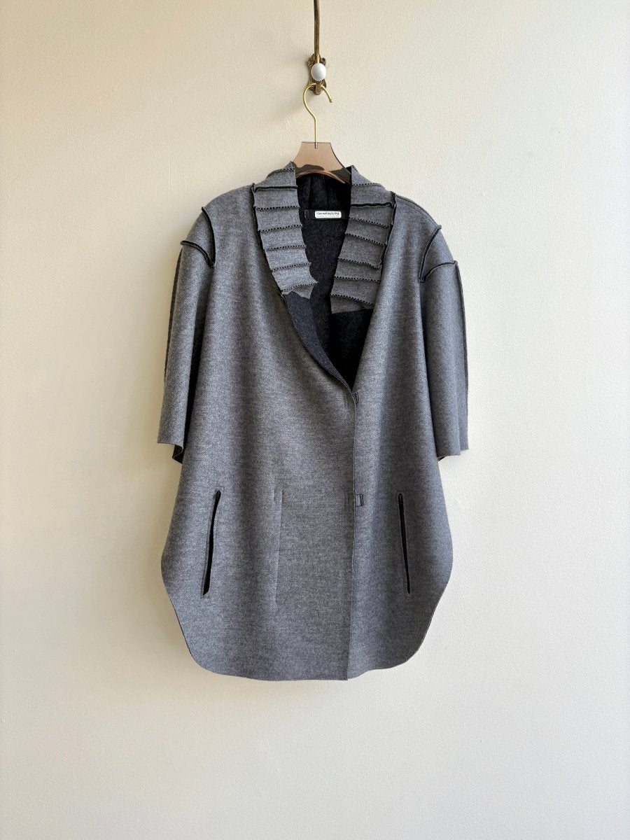 Wool Reversible DP Cape 2T Double Pleat - Made X Hudson