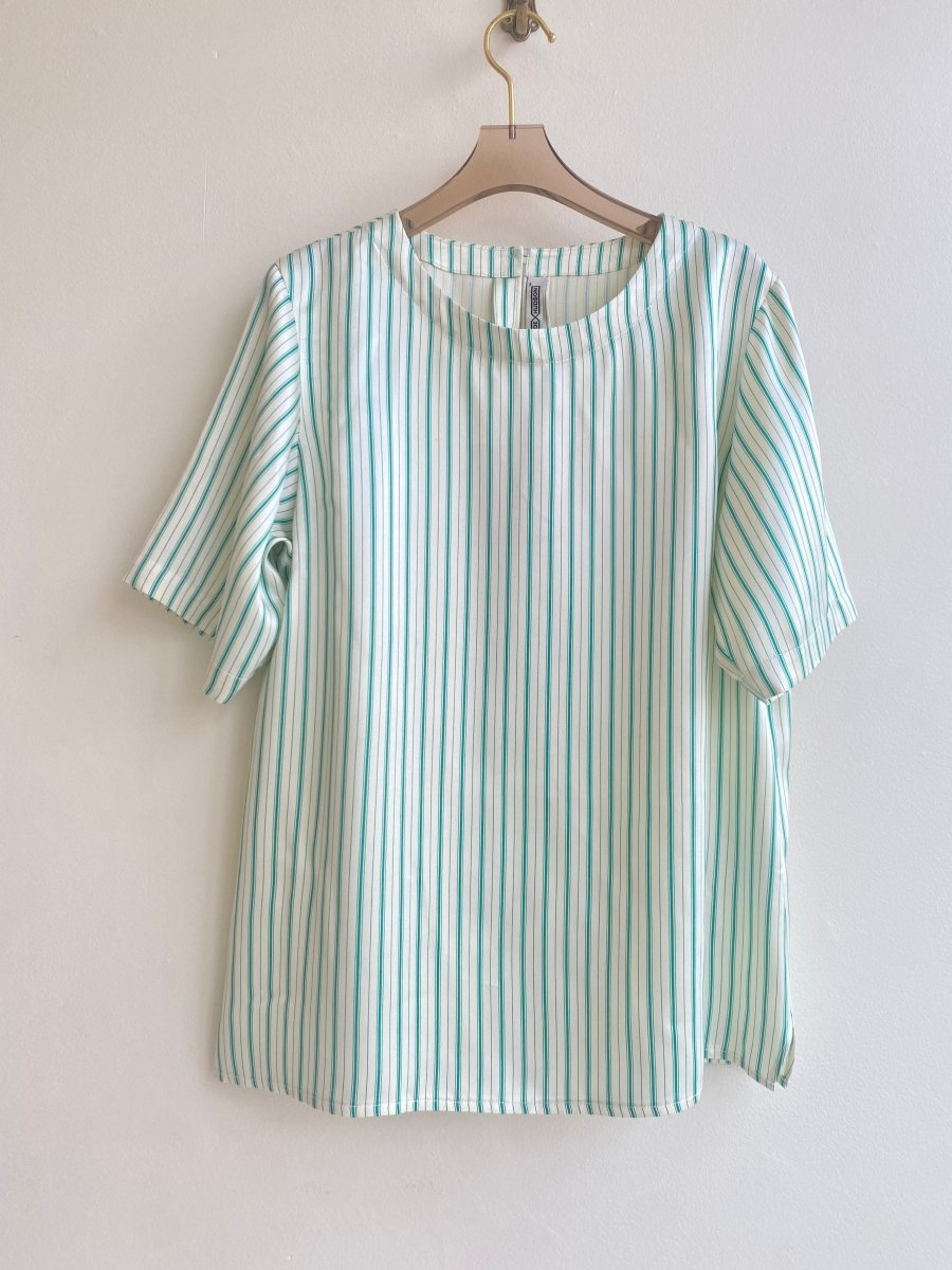 Green & Ivory Striped Everyday Top - Made X Hudson