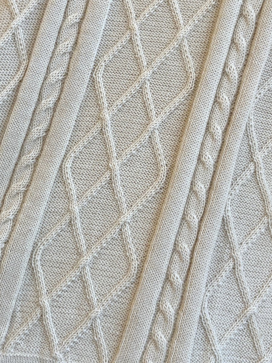 Oversized Antique White Alpaca Cable Knit Sweater (Unisex) - Made X Hudson