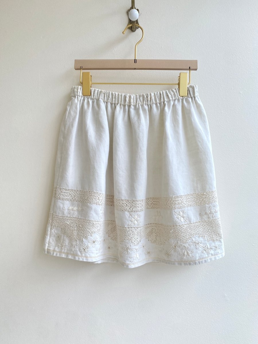Heirloom Linen Crochet Midi Skirt - Made X Hudson