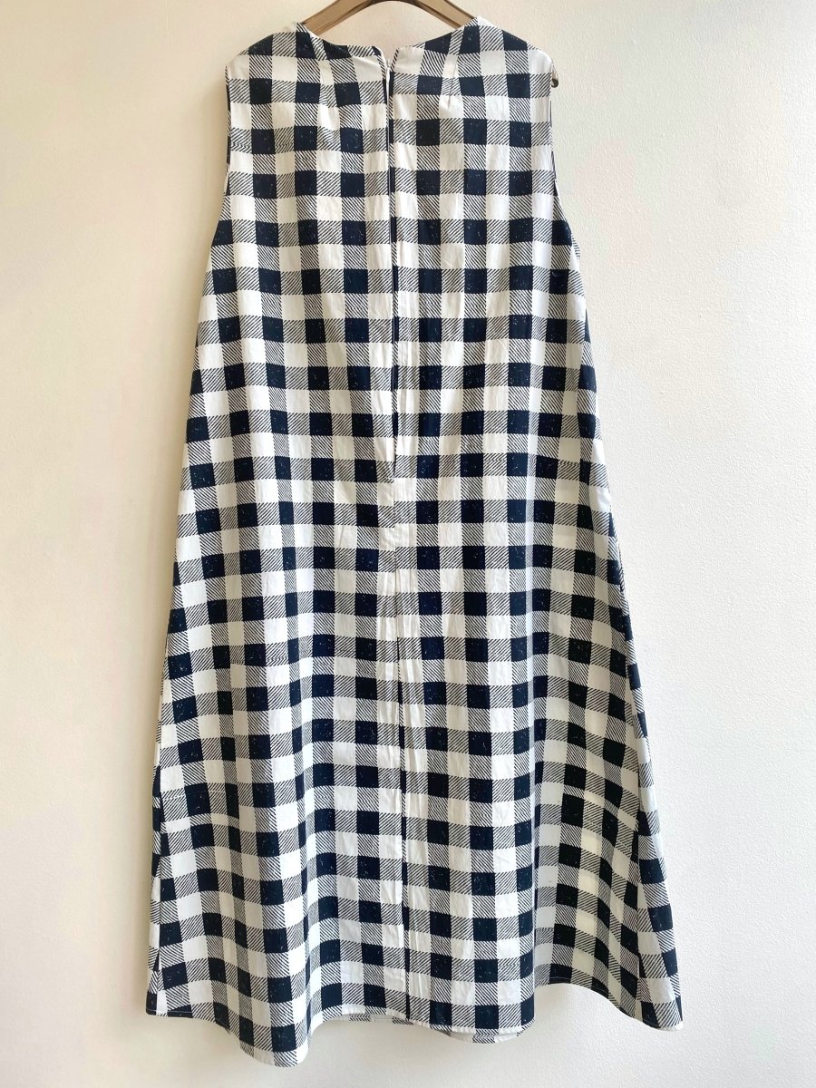 Black & Off - White Checkered Chore Dress w/ Patch Pockets - Made X Hudson