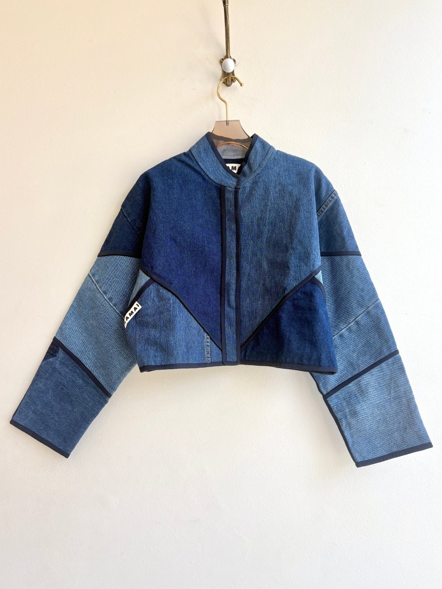 “Troy” Kaira Upcycled Denim Cropped Jacket - Made X Hudson