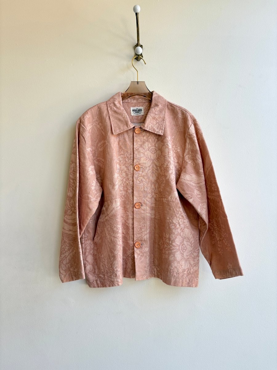 Rose Pink Damask Utility Jacket - Made X Hudson