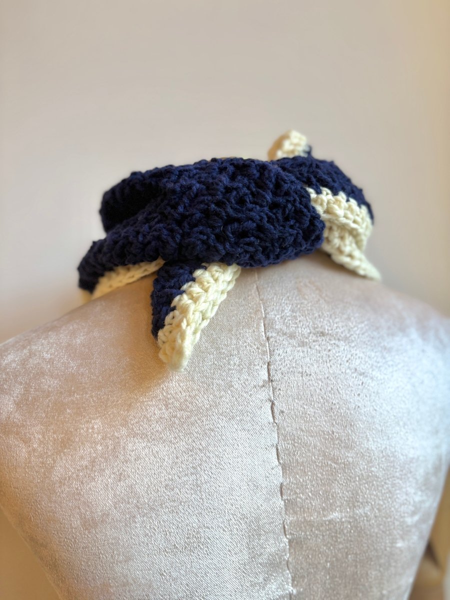 Blueberry and Cream Crochet Bandana - Made X Hudson