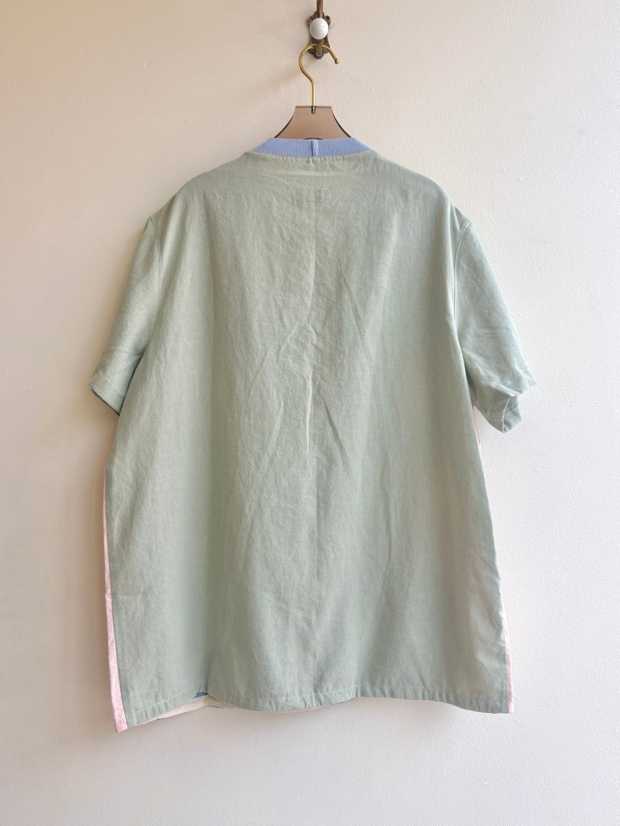 Handwoven Pullover Pocket Tee in Sage Crayon - Made X Hudson