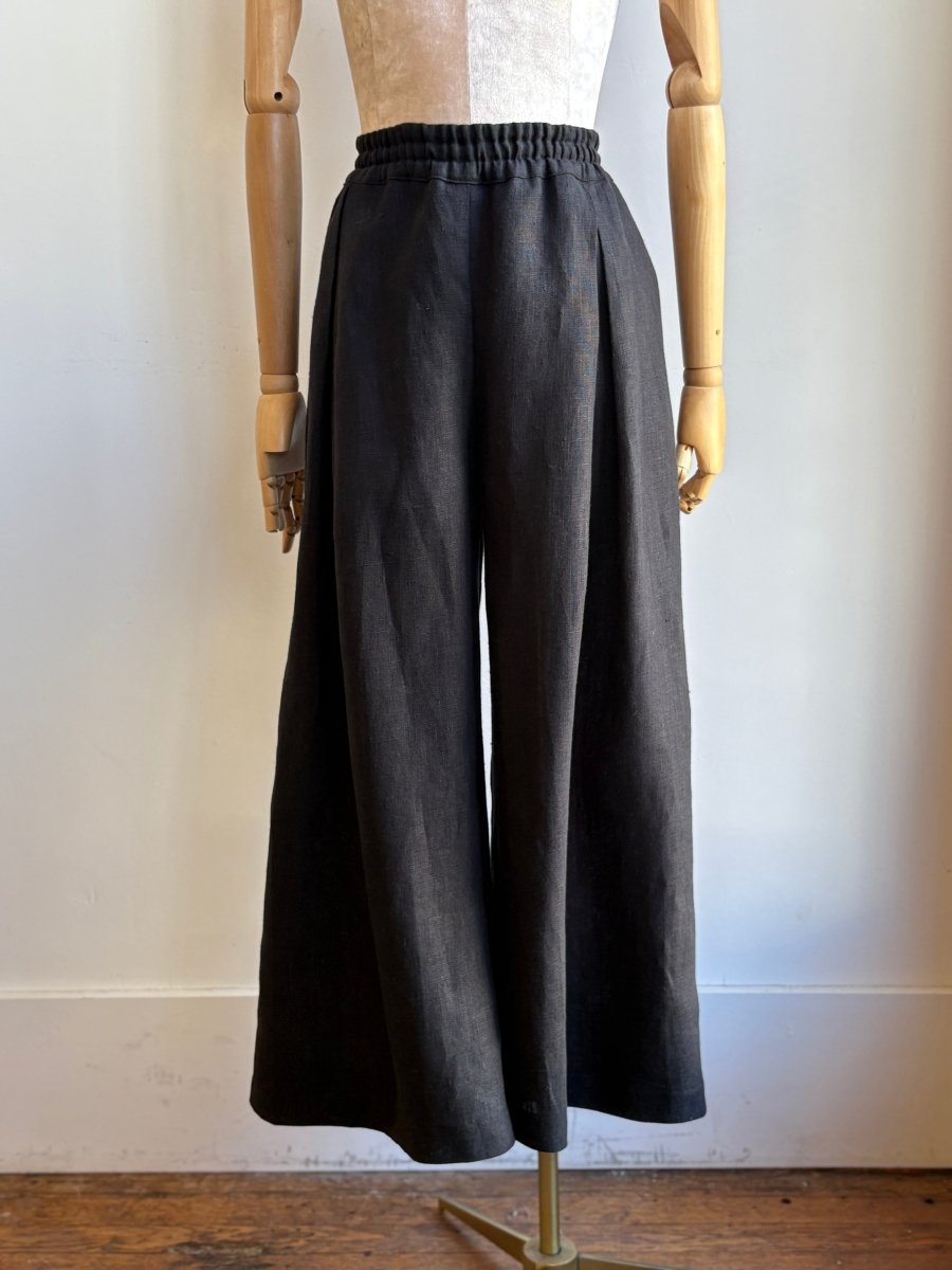 Black Linen Wide - Leg Pant - Made X Hudson