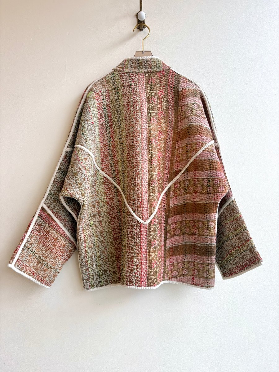 Reversible Ladhiya Quilted Jacket in Colors Fawn, Terracotta, Cream & Taupe, Crimson, Black - Made X Hudson