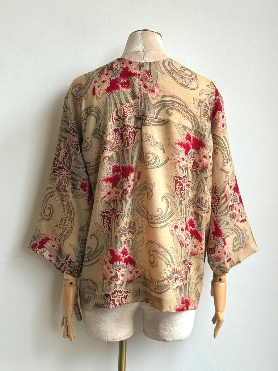 Silk Art Nouveau Floral Print Chore Jacket - Made X Hudson
