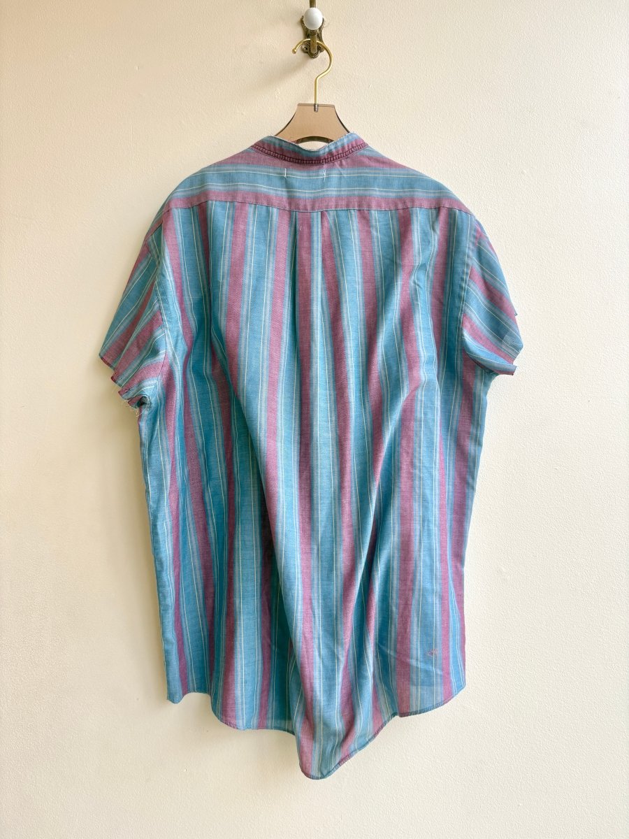 The Mountain Shirt in Vintage Teal and Red Stripe (Reworked) - Made X Hudson