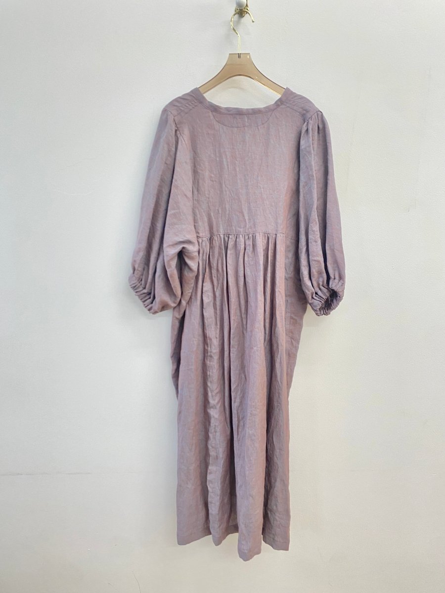 Mauve Zero Waste Gathered Front Dress - Made X Hudson