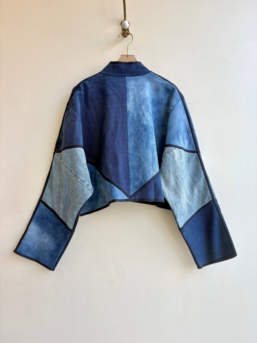 “Neela” Kaira Upcycled Denim Cropped Jacket - Made X Hudson