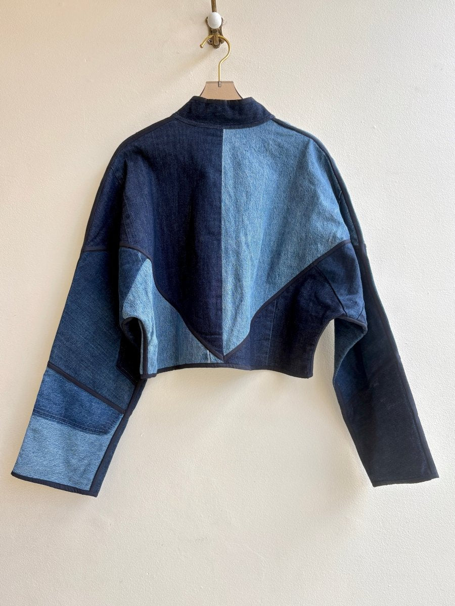 “True” Kaira Upcycled Denim Cropped Jacket - Made X Hudson