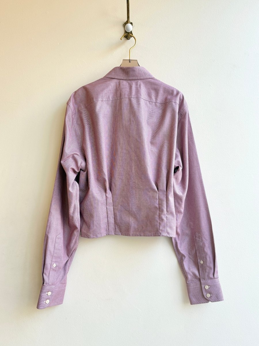 The Kevin Top | Burgundy Basket Woven Pattern Top w/ Gathered Waist (Reworked) - Made X Hudson