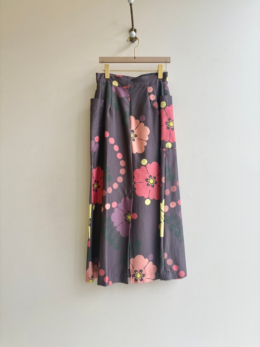 Plum Flower Power Ross Maxi Skirt - Made X Hudson