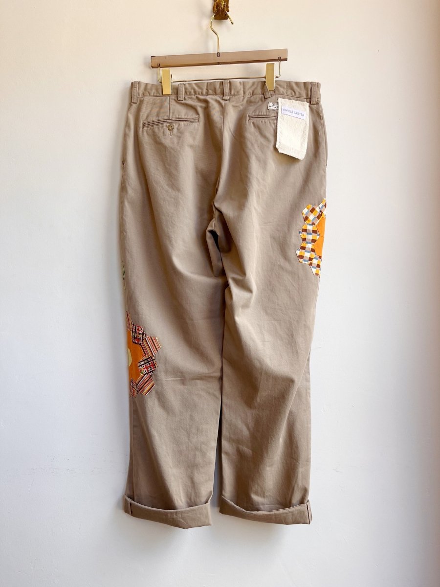 5 Dresden Quilted Plate Blocks Tan Chino Pant (Reworked) - Made X Hudson