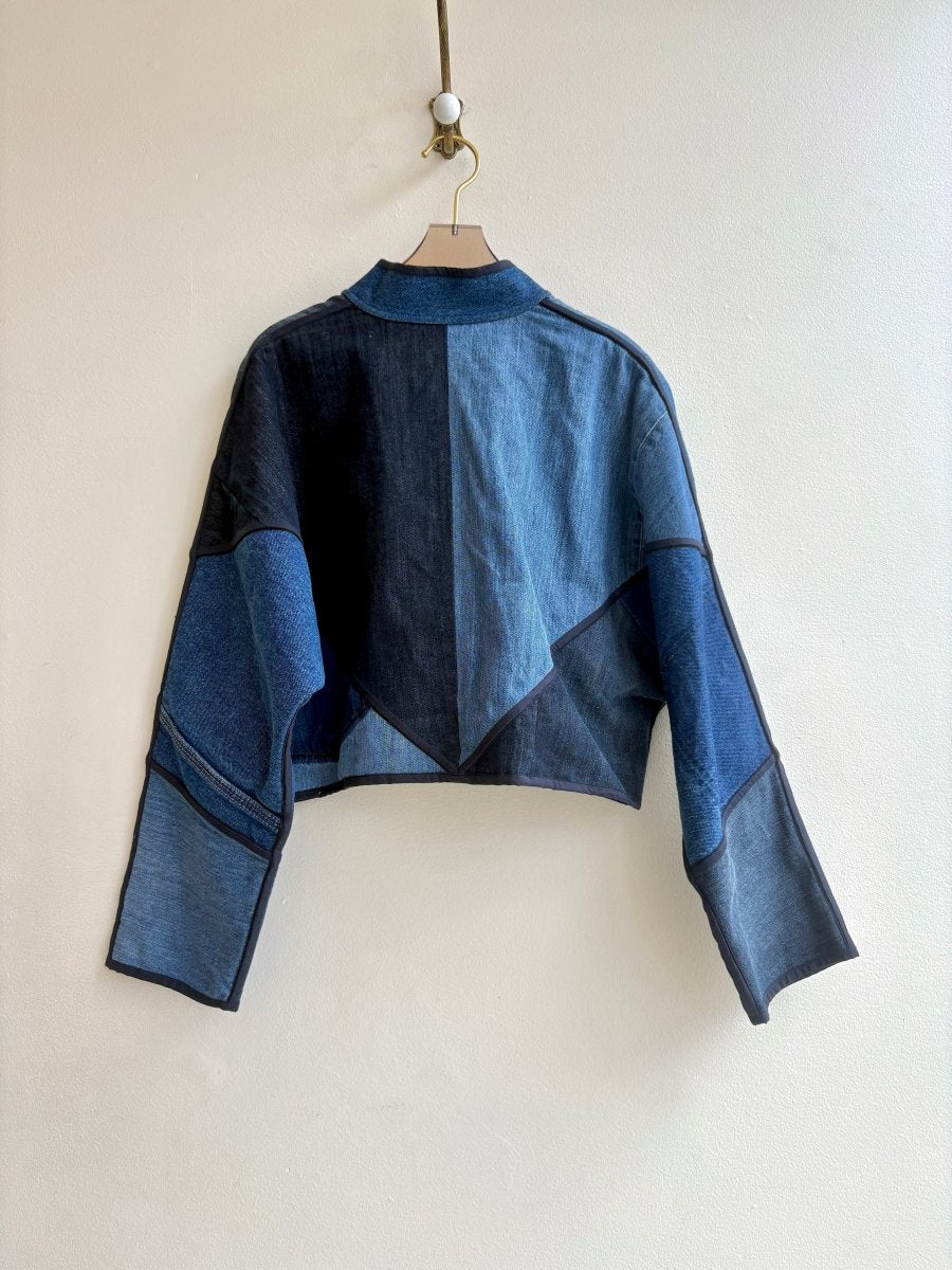 “Lori” Kaira Upcycled Denim Cropped Jacket - Made X Hudson