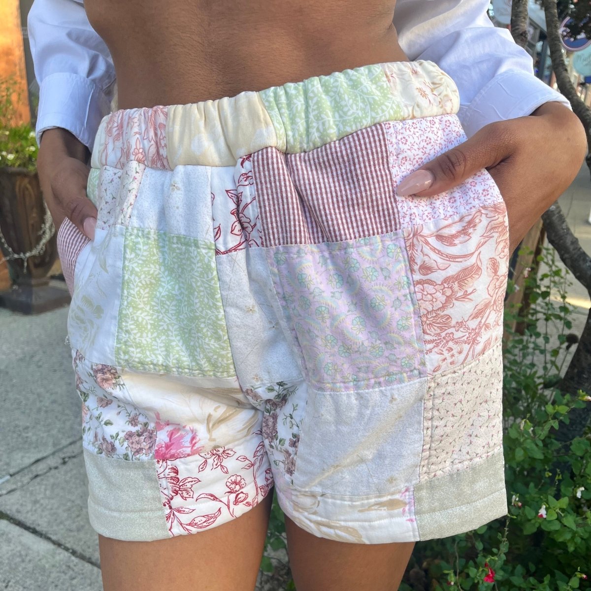 Floral Checker Quilted Shorts - Made X Hudson