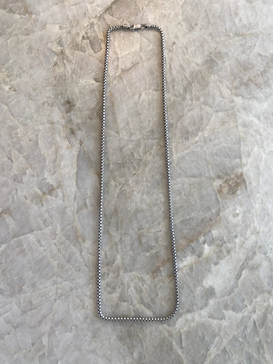24" Large Sterling Silver Box Chain Necklace - Made X Hudson