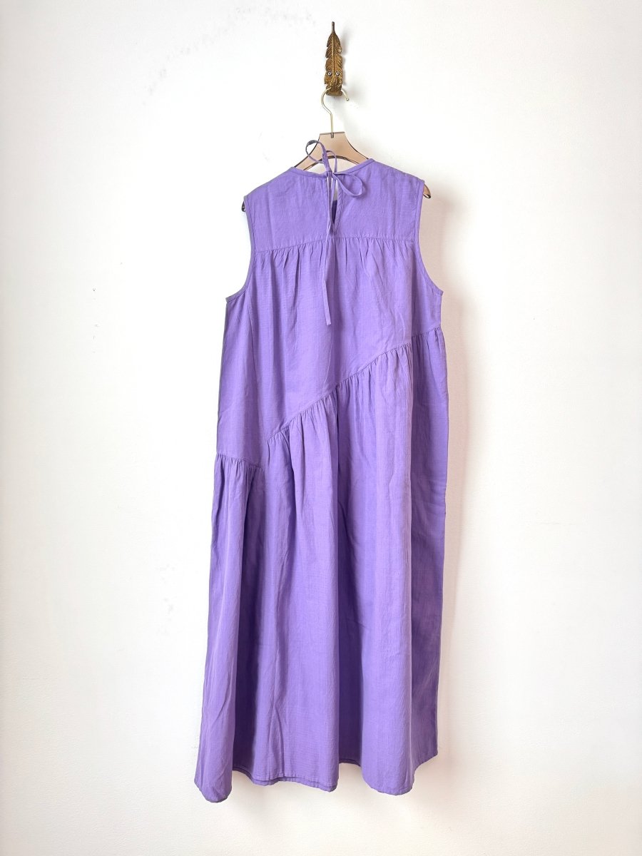 Anan Long Gathered Dress in Lilac Dream - Made X Hudson