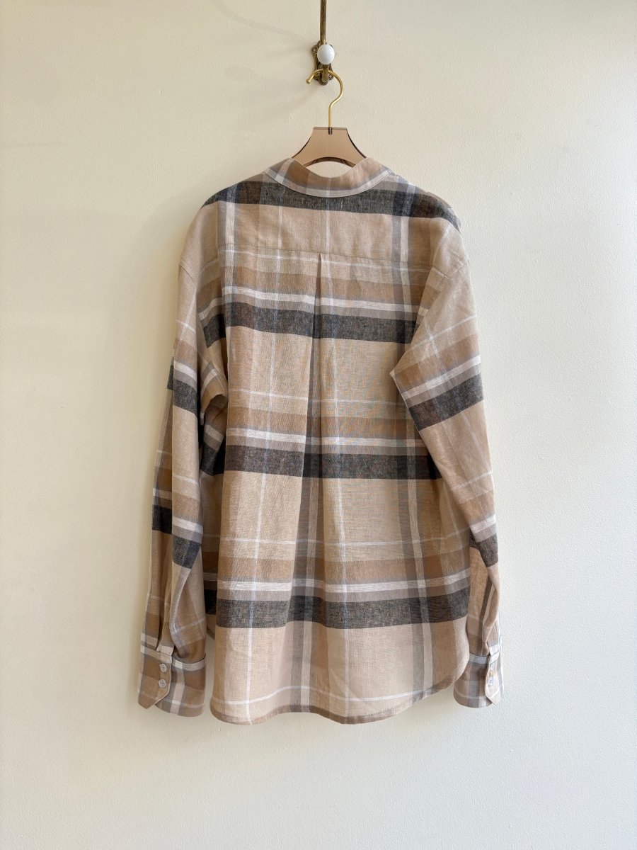 Tan Plaid Popover Shirt - Made X Hudson