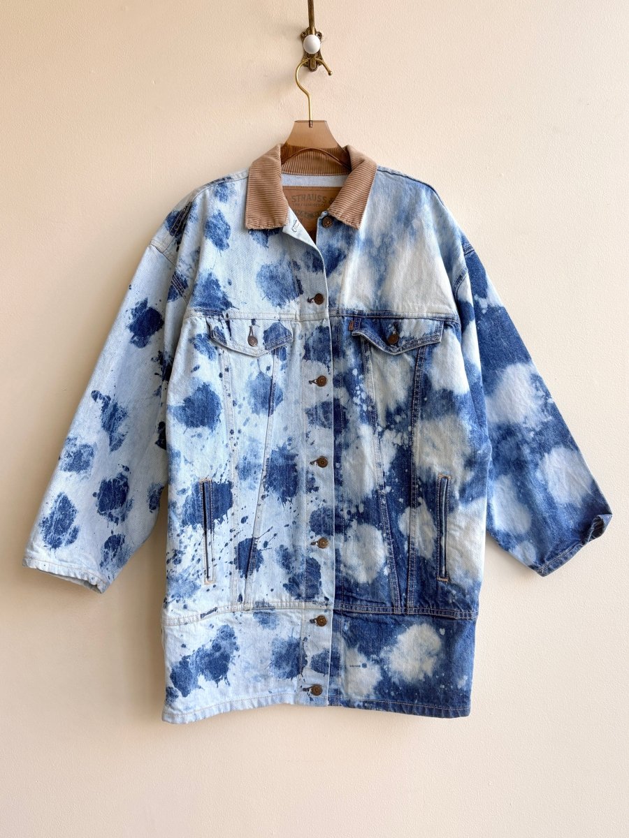 "Landon" Distressed Denim Jacket with Corduroy Collar (Reworked) - Made X Hudson