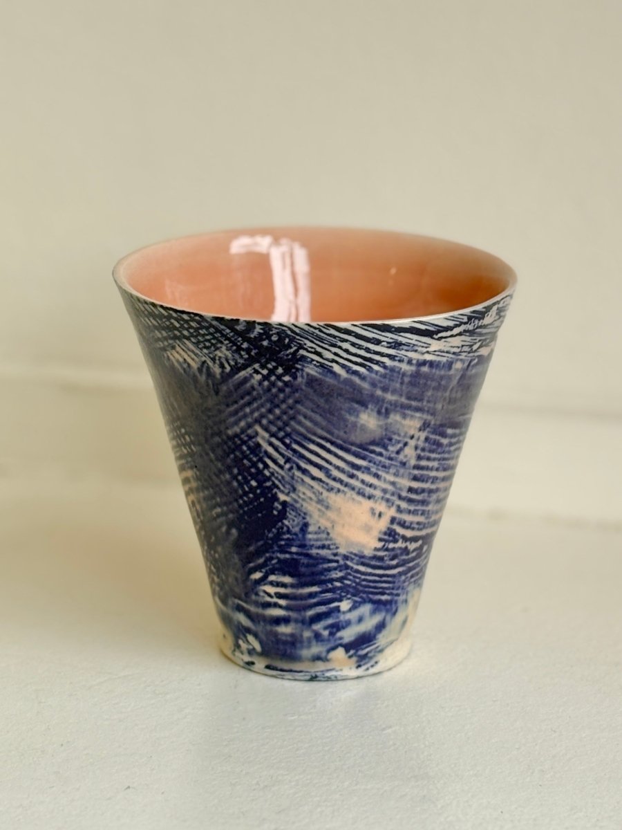 Blue & Terracotta Glazed Interior Decorative Vase - Made X Hudson