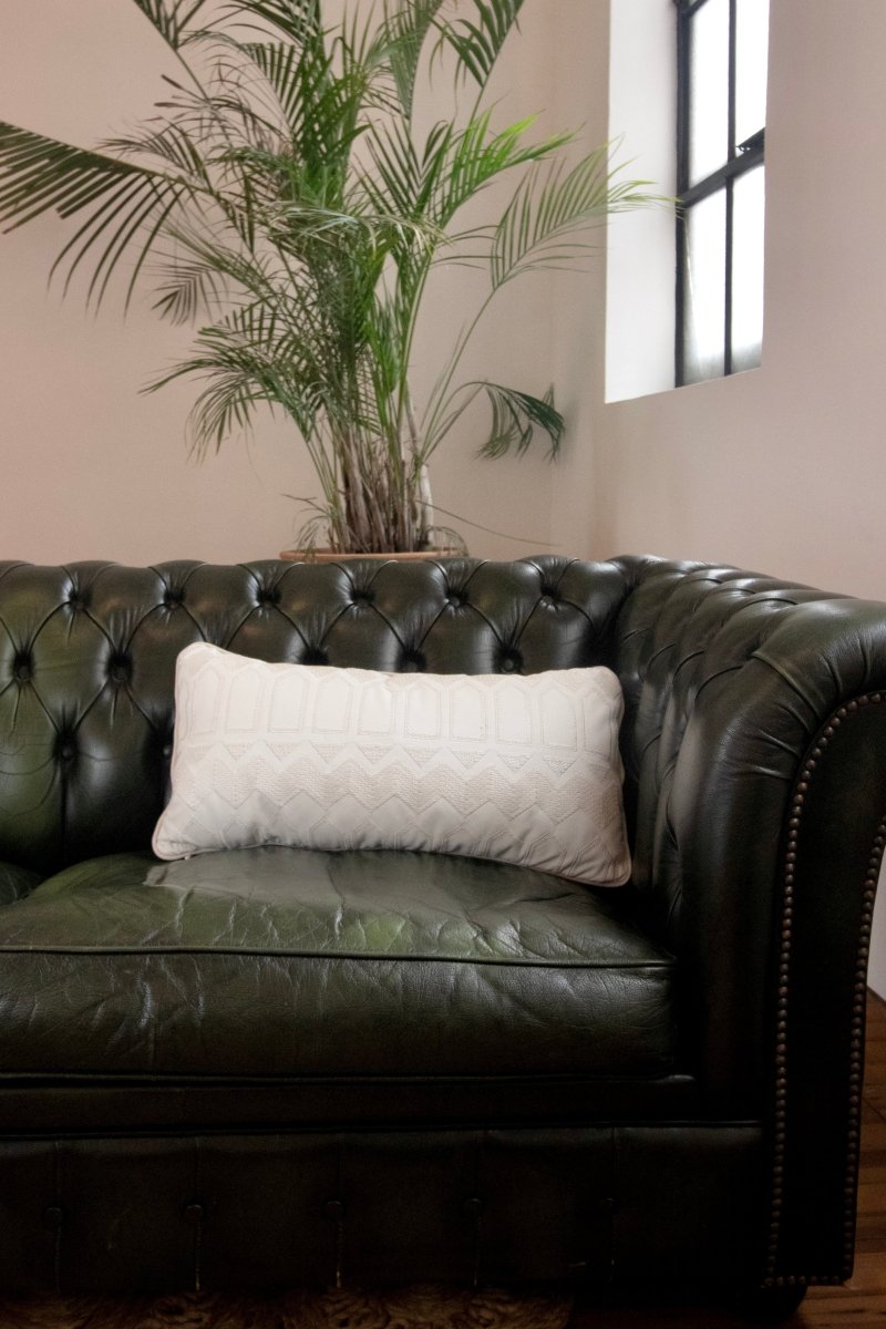 White Leather Made X Hudson Pillows - Made X Hudson