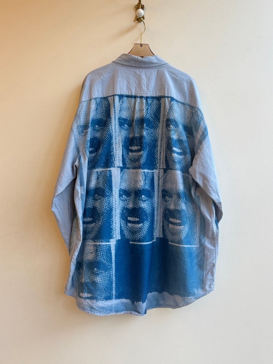 “Here’s Johnny!” Sun Cyanotype Chambray Button - Up Shirt (Reworked) - Made X Hudson