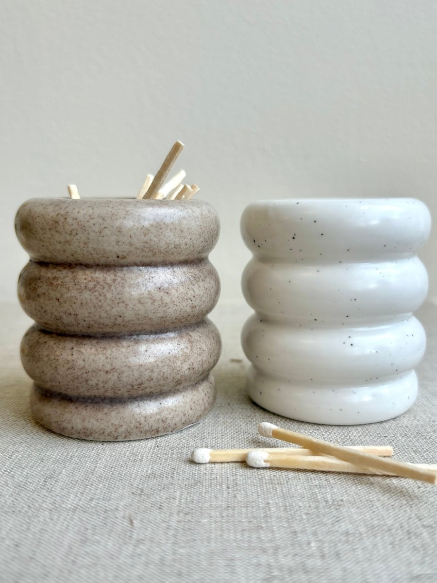 Ceramic Match Pot w/ Matches & Scratcher (Multiple Colors) - Made X Hudson