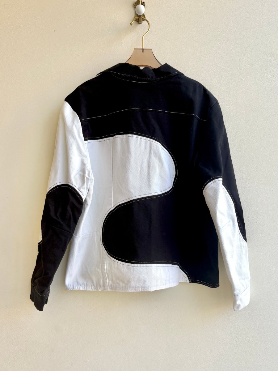 Black & White Wave Denim Jacket - Made X Hudson