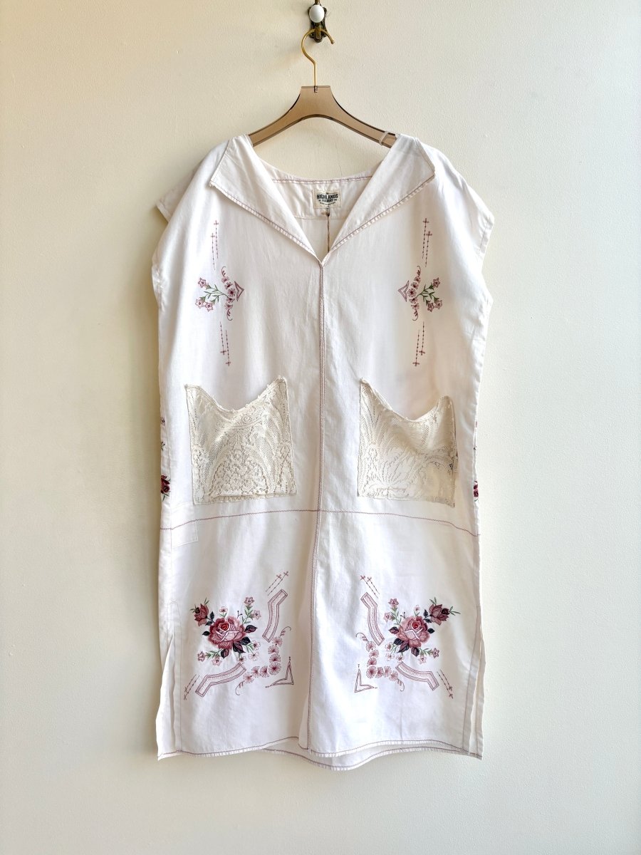 Dusty Rose Embroidered Farmhouse Dress - Made X Hudson