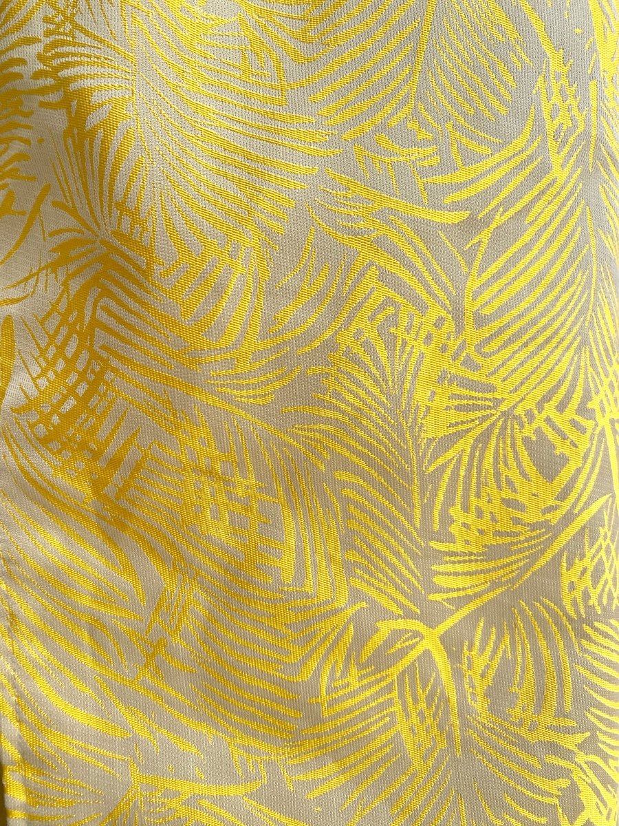 Silk Palm Leaf Print Peplum Top - Made X Hudson