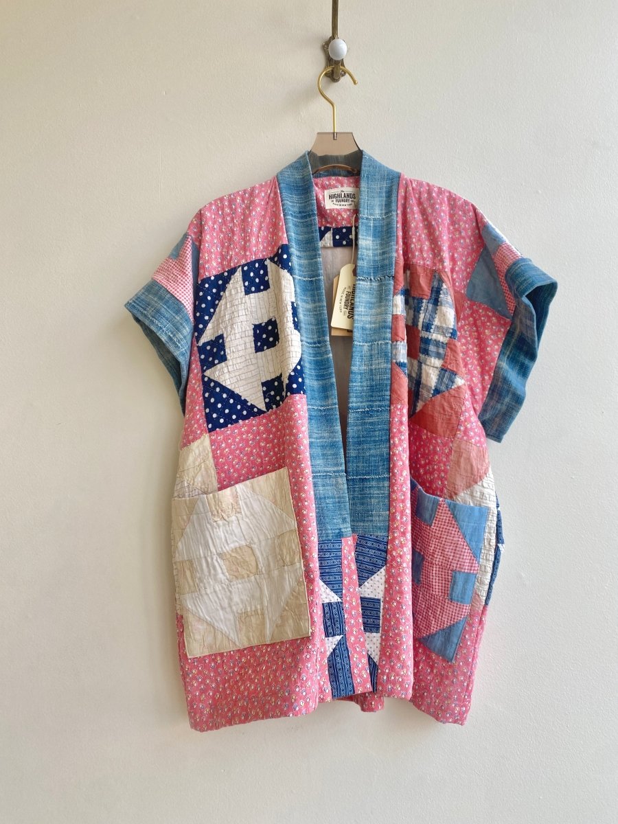 Heirloom Quilt Haori Vest Blush & Blue - Made X Hudson