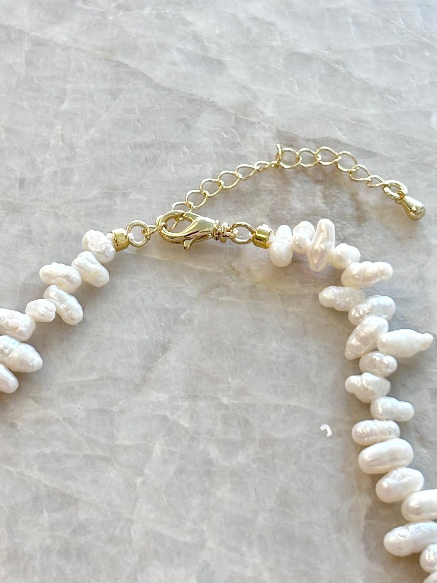 Pendant Baroque Pearl Necklace 18k Gold Fill Closure (16" Extends 18") - Made X Hudson