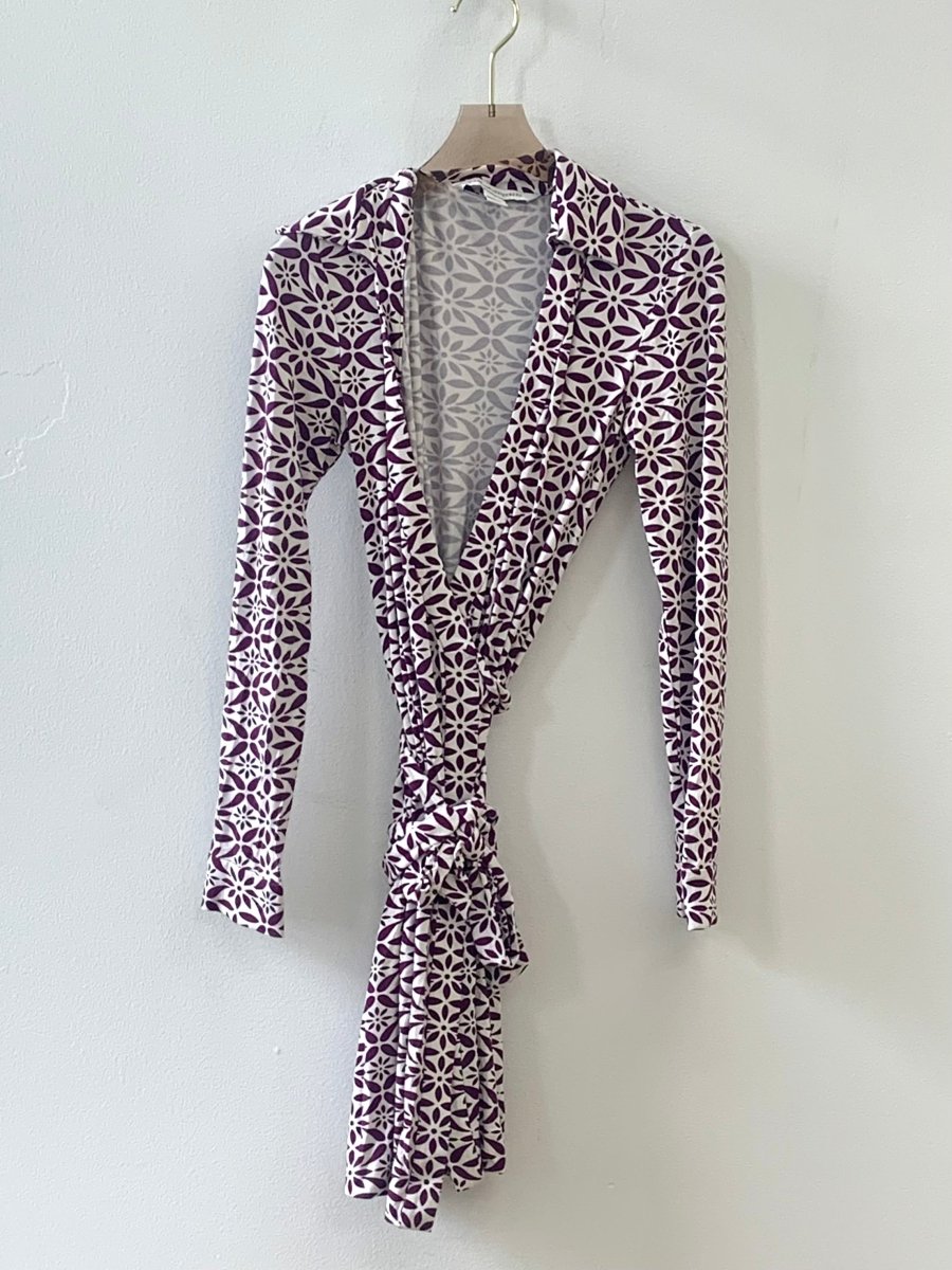 DVF Purple Flower Wrap Dress - Made X Hudson